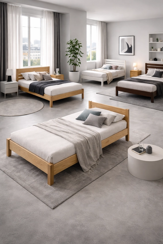 Lits en bois massif 90x190 cm