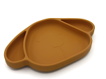 Assiette antidérapante bébé en silicone modèle Chien miel The Cotton Cloud