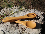 Set de couverts pour bébé en silicone miel The Cotton Cloud
