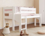 Lit combiné en bois massif avec bureau coulissant