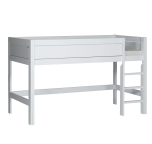 Lit mezzanine en pin massif blanc
