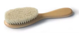 Brosse pour bébé en poils naturels de chèvre et bois de hêtre
