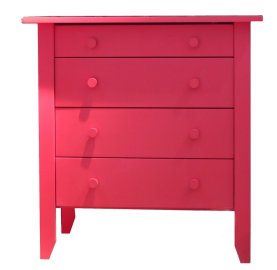 Commode écologique bébé ou enfant en bois massif laqué rose Mathy by Bols