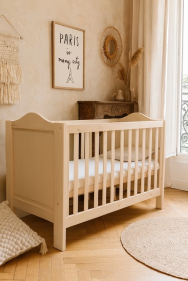 Lit bébé bois naturel non traité en sapin