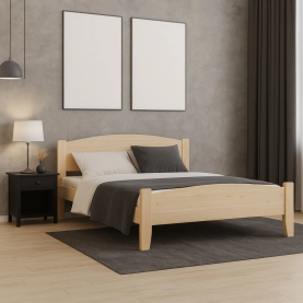 Lit bois clair 140x190 Abigael moderne et naturel