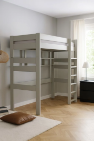 Lit mezzanine très haut en bois massif Dominique