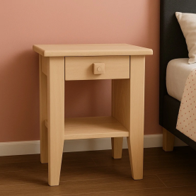 Table de nuit bois brut moderne hêtre ou chêne