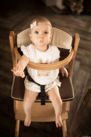Chaise haute bébé bois évolutive en hêtre massif