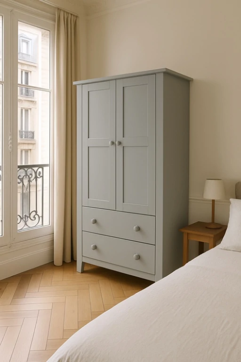 Armoire enfant bois massif brute ou 26 couleurs