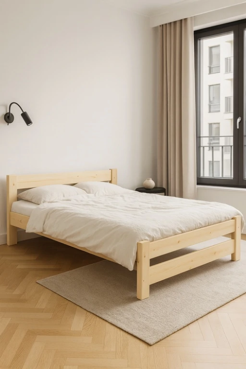 Cadre de lit bois 140x190 Tiago pour adulte ou ado