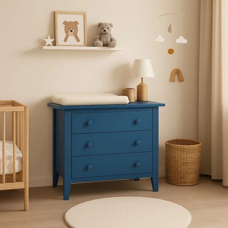 Commode a langer bois massif brut ou 26 couleurs