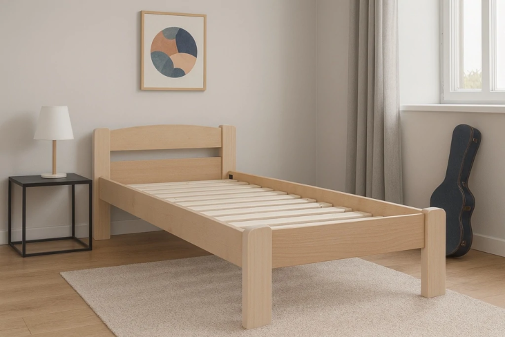 Lit 1 place 90x190 Emma CouleursBois en massif