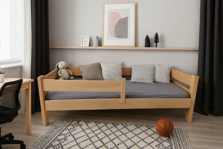 Lit banquette 90x200 en bois Gabriel CouleursBois