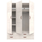 Armoire bois massif 3 portes avec lasure blanche