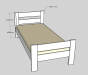 Lit 1 place avec matelas de 15 cm
