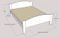 Dimensions du lit adulte en bois massif Lisb Mathy by Bols