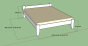 Dimensions du lit Lisa 140 en bois massif Mathy by Bols