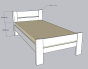 Lit adulte 90x190 Quentin avec matelas 15 cm