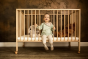 Lit bois pliant en hêtre massif pour bébé