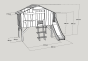 Dimensions du lit cabane avec toboggan Mathy by Bols