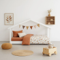 Lit cabane bois naturel blanc Star Light