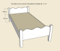 Lit en 90 cm Lea matelas 11 cm