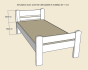 Lit en bois une place Romane matelas 11 cm