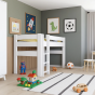 Lit mi hauteur blanc 127 en bois massif Mathy by Bols