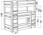 Lit superposé 3 couchages - Dimensions