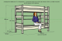Lit superposé séparable avec tiroir - Dimensions