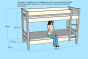 Lit superposé avec tiroirs - Dimensions
