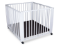 Parc bébé pliant en hêtre massif laqué blanc Tissi