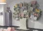 Très grande bibliothèque en forme arbre mural